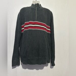 Men's Eddie Bauer 1/4 Zip Sweater Gray Pullover, XXL